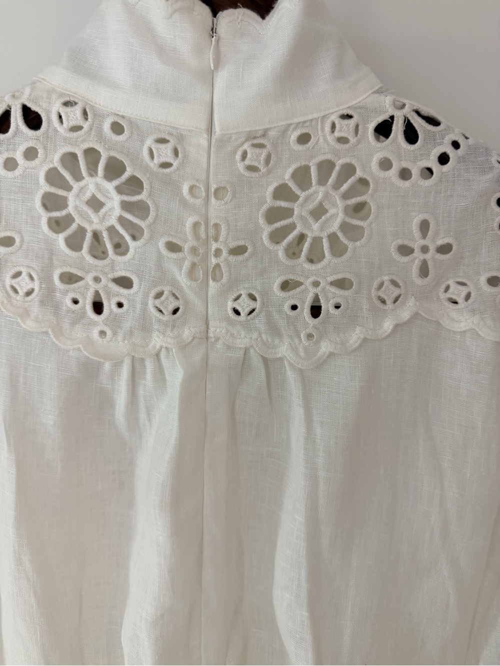 NWT Zimmermann Acacia Broderie Ivory Anglaise White Eyelet Lace Mini Dress - Picture 11 of 14